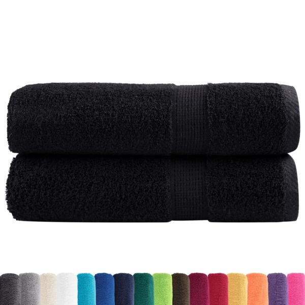 Premium-Duschtücher SOLUND 2 Stk. Schwarz 70x140 cm 600 g/m²