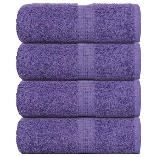 ARDEBO.de - Seiftücher 4 Stk. Lila 30x30 cm 360 g/m² 100% Baumwolle