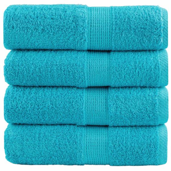 ARDEBO.de - Premium-Gästetücher SOLUND 4 Stk. Türkis 30x50 cm 600 g/m²