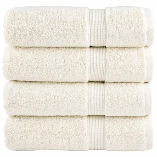 ARDEBO.de - Premium-Handtücher SOLUND 4 Stk. Cremeweiß 50x100 cm 600 g/m²