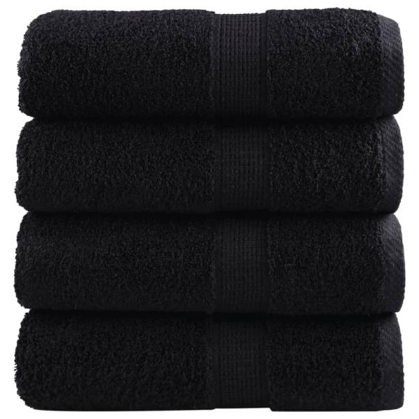 ARDEBO.de - Premium-Seiftücher SOLUND 4 Stk. Schwarz 30x30 cm 600 g/m²