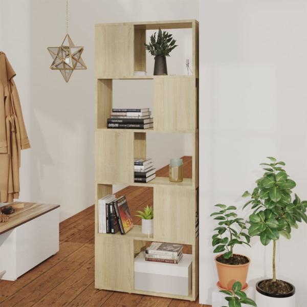 ARDEBO.de - Bücherregal Raumteiler Sonoma-Eiche 60x24x155 cm