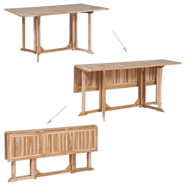 7-tlg. Garten-Essgruppe Klappbar Massivholz Teak