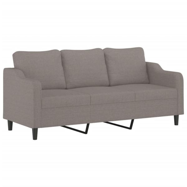 4-tlg. Sofagarnitur mit Kissen Taupe Stoff