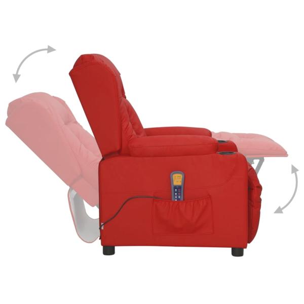 Massagesessel Weinrot Kunstleder