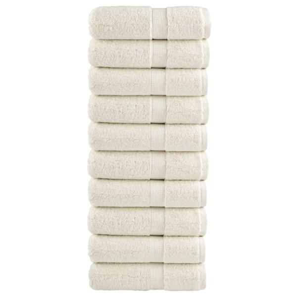 ARDEBO.de - Premium-Seiftücher SOLUND 10 Stk. Cremeweiß 30x30 cm 600 g/m²
