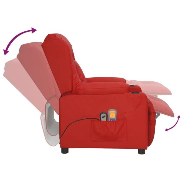 Massagesessel Elektrisch Weinrot Kunstleder