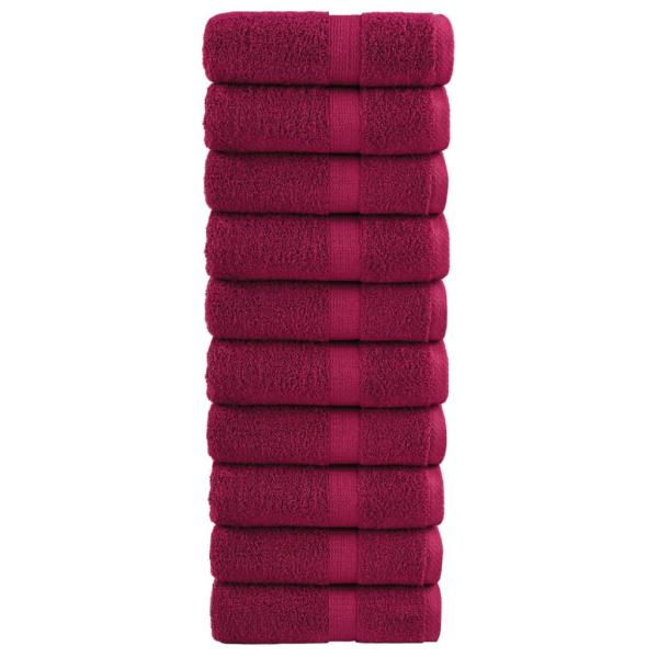 ARDEBO.de - Premium-Gästetücher SOLUND 10 Stk. Bordeaux 30x50 cm 600 g/m²
