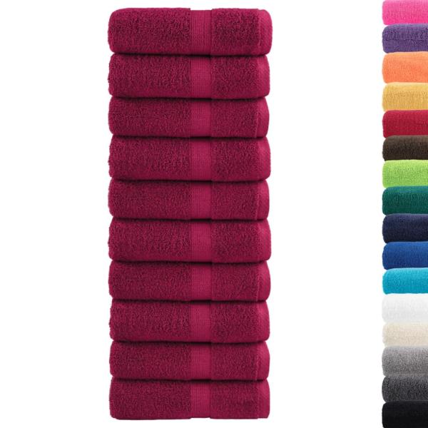 Premium-Gästetücher SOLUND 10 Stk. Bordeaux 30x50 cm 600 g/m²