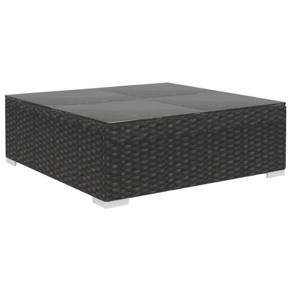 ARDEBO.de - 5-tlg. Garten-Lounge-Set mit Auflagen Poly Rattan Schwarz