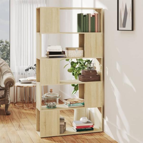 ARDEBO.de - Bücherregal Raumteiler Sonoma-Eiche 80x24x155 cm Holzwerkstoff