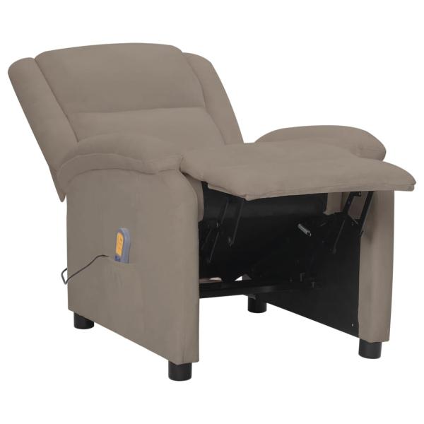 Massagesessel Elektrisch Hellgrau Samt