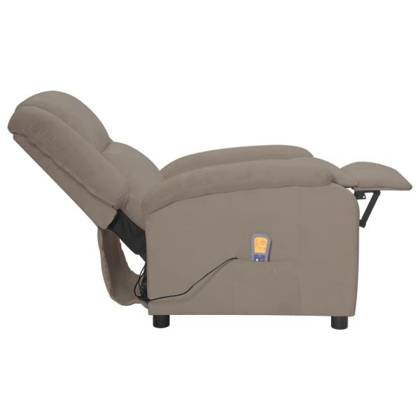 Massagesessel Elektrisch Hellgrau Samt