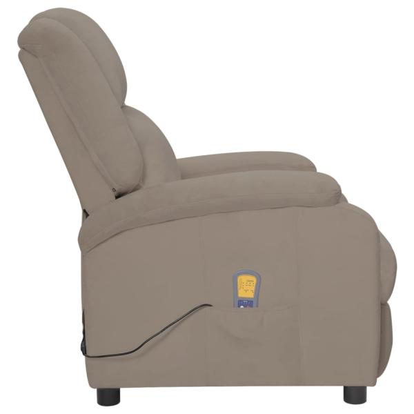Massagesessel Elektrisch Hellgrau Samt