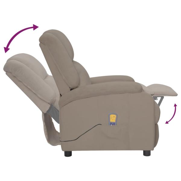 Massagesessel Elektrisch Hellgrau Samt