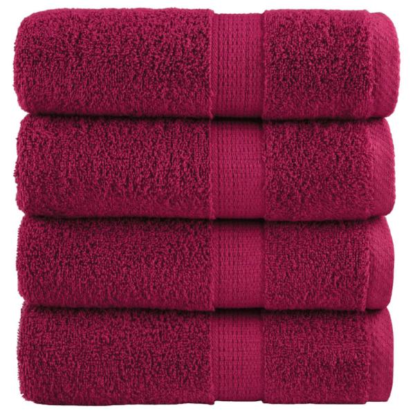 ARDEBO.de - Premium-Gästetücher SOLUND 4 Stk. Bordeaux 30x50 cm 600 g/m²