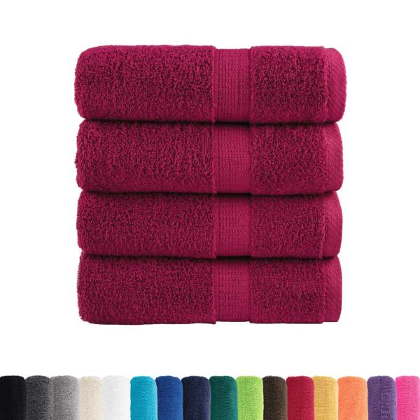 Premium-Gästetücher SOLUND 4 Stk. Bordeaux 30x50 cm 600 g/m²