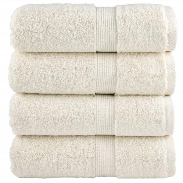 ARDEBO.de - Premium-Gästetücher SOLUND 4 Stk. Cremeweiß 30x50 cm 600 g/m²