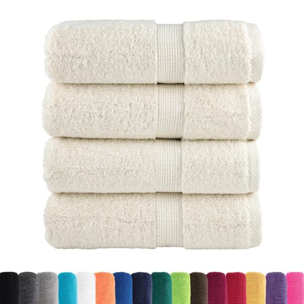 Premium-Gästetücher SOLUND 4 Stk. Cremeweiß 30x50 cm 600 g/m²