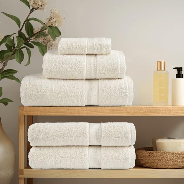 Premium-Gästetücher SOLUND 4 Stk. Cremeweiß 30x50 cm 600 g/m²
