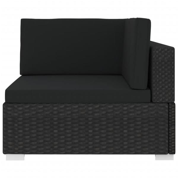 Modular-Sofa-Eckteil 1 Stk. + Auflagen Poly Rattan Schwarz