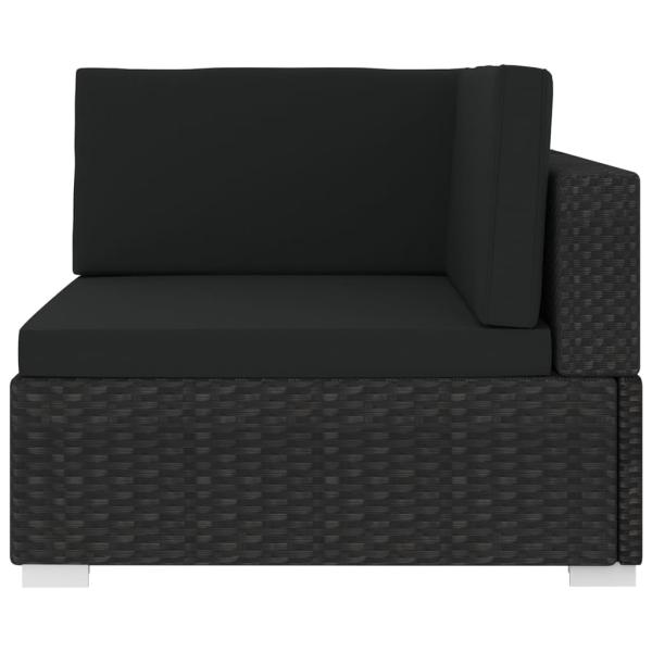 Modular-Sofa-Eckteil 1 Stk. + Auflagen Poly Rattan Schwarz
