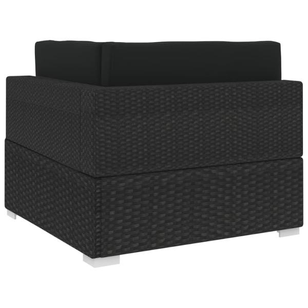 Modular-Sofa-Eckteil 1 Stk. + Auflagen Poly Rattan Schwarz