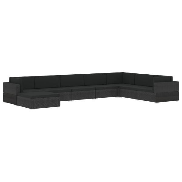 Modular-Sofa-Eckteil 1 Stk. + Auflagen Poly Rattan Schwarz