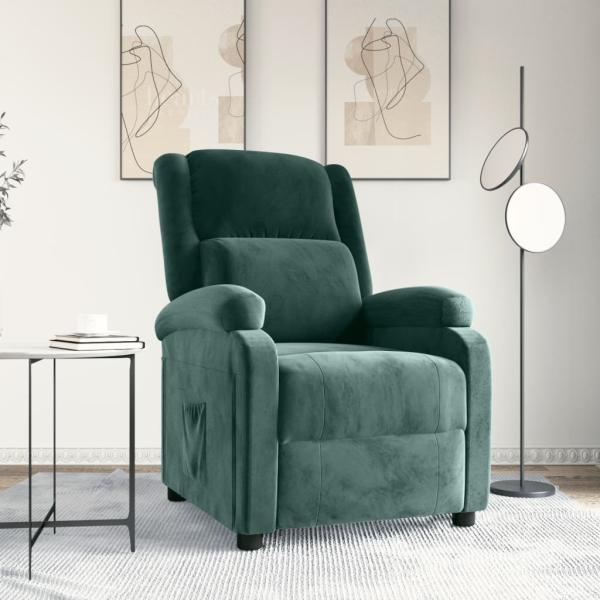 ARDEBO.de - Relaxsessel Dunkelgrün Samt