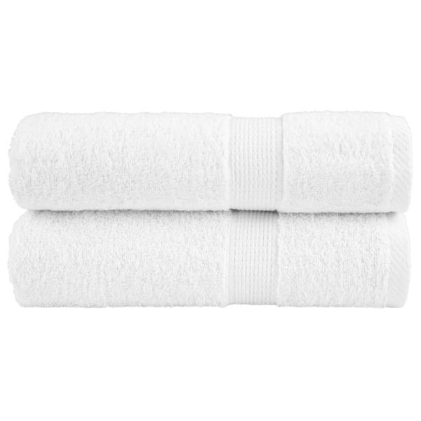 ARDEBO.de - Premium-Duschtücher SOLUND 2 Stk. Weiß 70x140 cm 600 g/m²