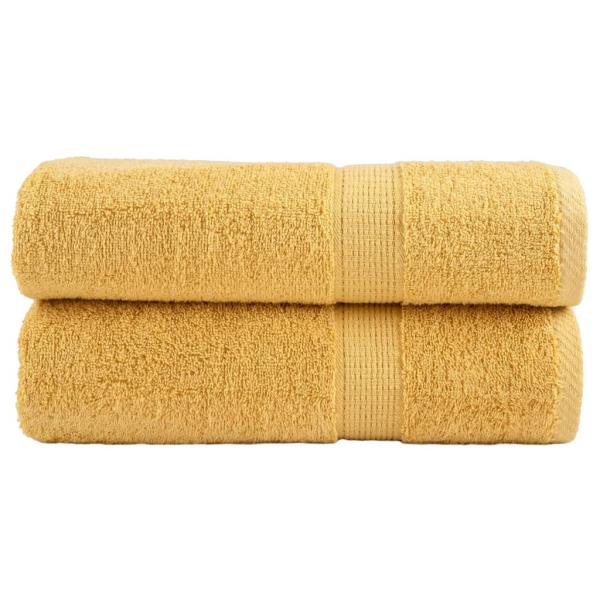 ARDEBO.de - Premium-Duschtücher SOLUND 2 Stk. Gold 70x140 cm 600 g/m²