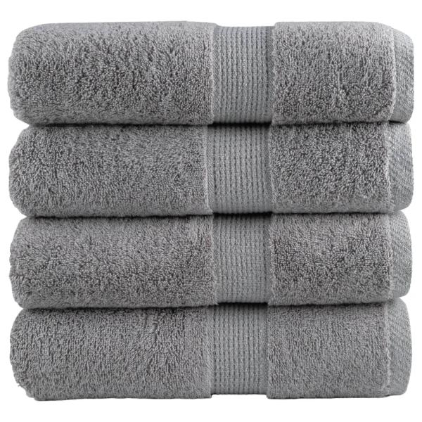 ARDEBO.de - Premium-Gästetücher SOLUND 4 Stk. Grau 30x50 cm 600 g/m²