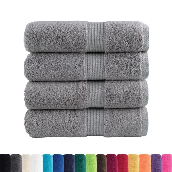 Premium-Gästetücher SOLUND 4 Stk. Grau 30x50 cm 600 g/m²