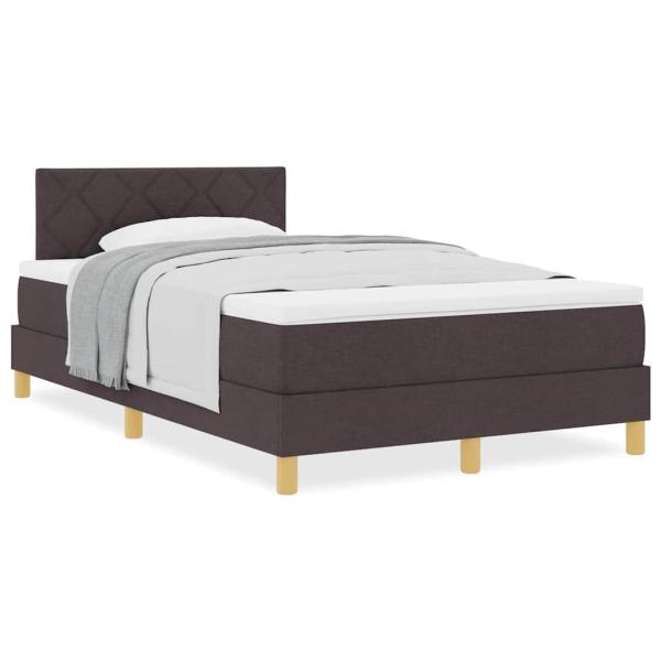 Boxspringbett mit Matratze Dunkelbraun 120x200 cm Stoff