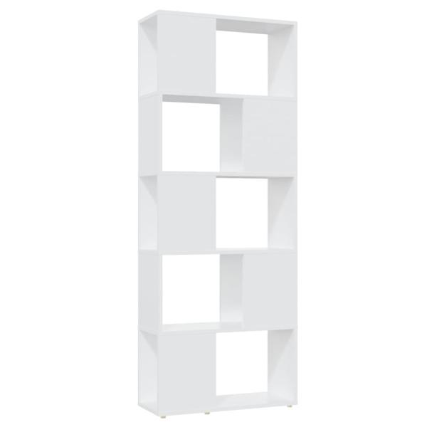 Bücherregal Raumteiler Weiß 60x24x155 Holzwerkstoff