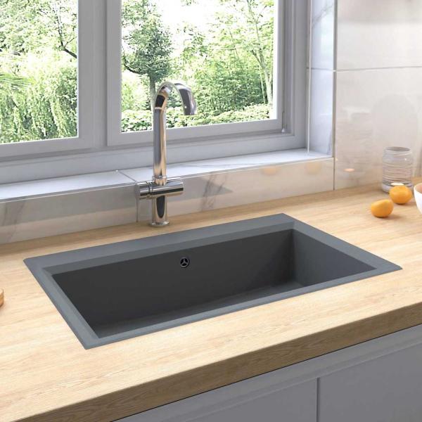 ARDEBO.de - Küchenspüle Grau 790x500x193 mm Granit