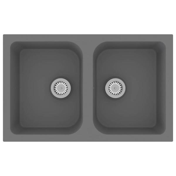 Küchenspüle Grau 760x480x184 mm Granit