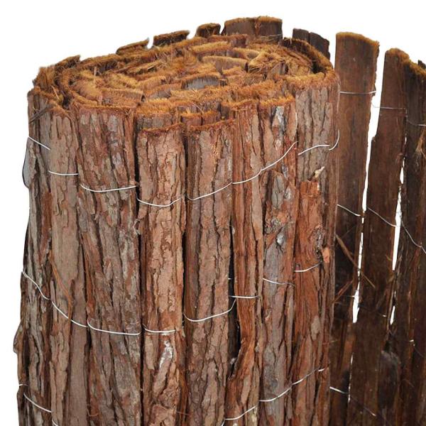 Zaunpaneel Braun Holz 600 x 100 cm Langlebig Außenzaun