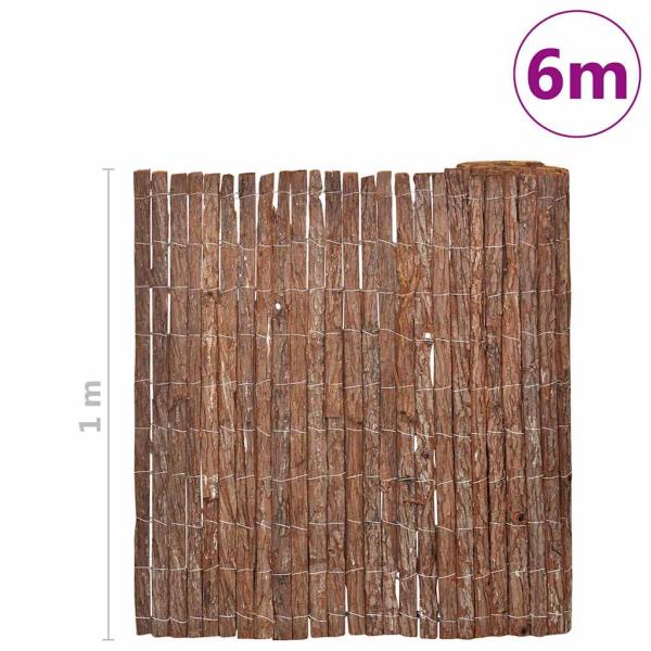 Zaunpaneel Braun Holz 600 x 100 cm Langlebig Außenzaun