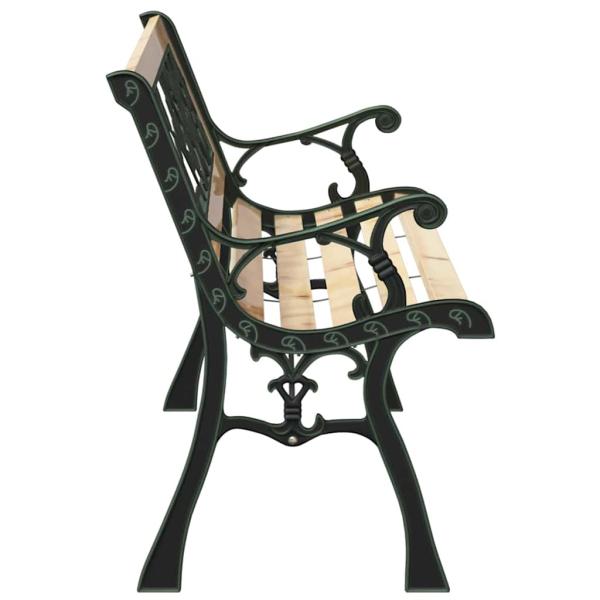 Gartenbank mit rosenmuster Rückenlehne 116 cm Holz