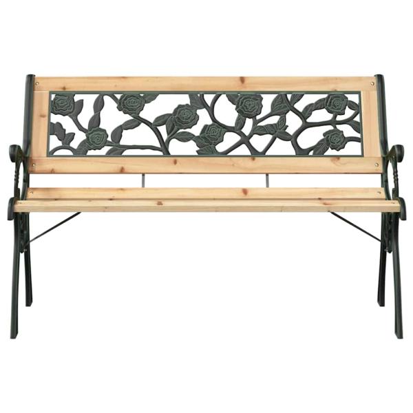 Gartenbank mit rosenmuster Rückenlehne 116 cm Holz