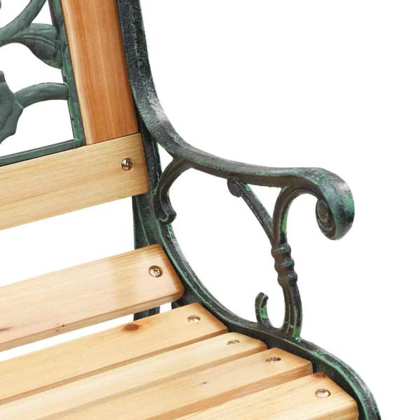 Gartenbank mit rosenmuster Rückenlehne 116 cm Holz