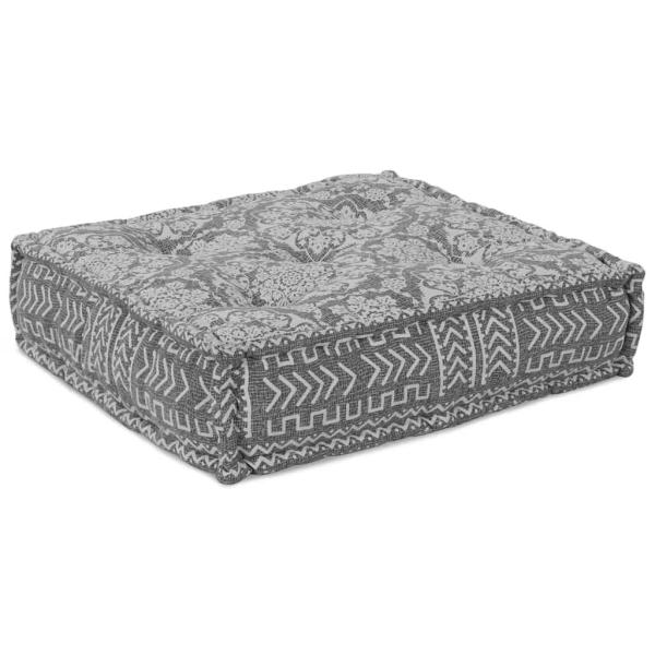 2-Sitzer Modularer Pouffe Sofa Umwandelbar Hellgrau Stoff