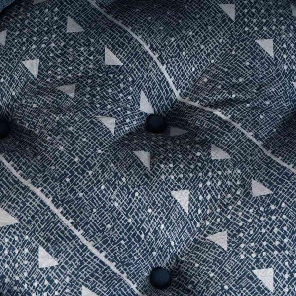 2-Sitzer Modul Pouffe Sofa Umwandelbar Indigo Stoff