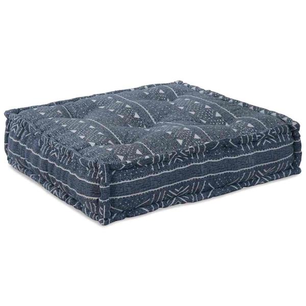 2-Sitzer Modul Pouffe Sofa Umwandelbar Indigo Stoff