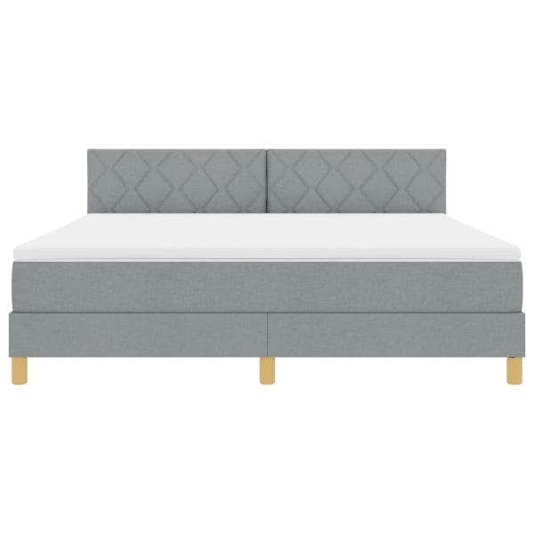 Boxspringbett mit Matratze Hellgrau 180x200 cm Stoff
