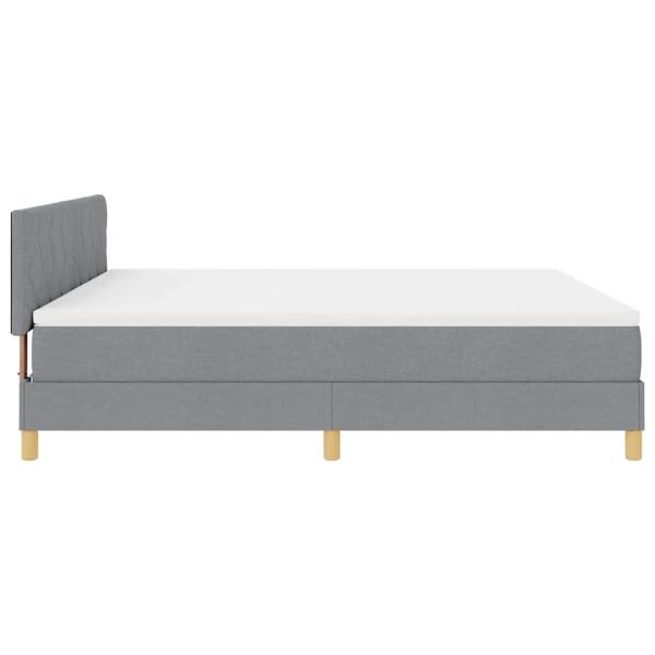 Boxspringbett mit Matratze Hellgrau 180x200 cm Stoff