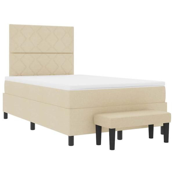 Boxspringbett mit Matratze & Bank Beige 120x200 cm Stoff