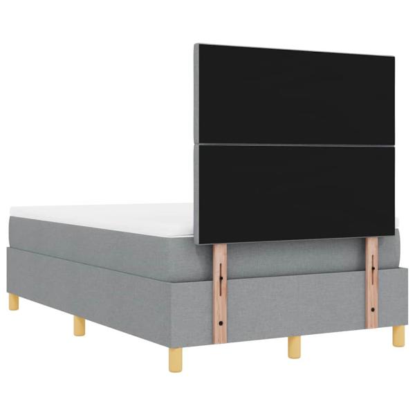 Boxspringbett mit Matratze & Bank Hellgrau 120x190 cm Stoff