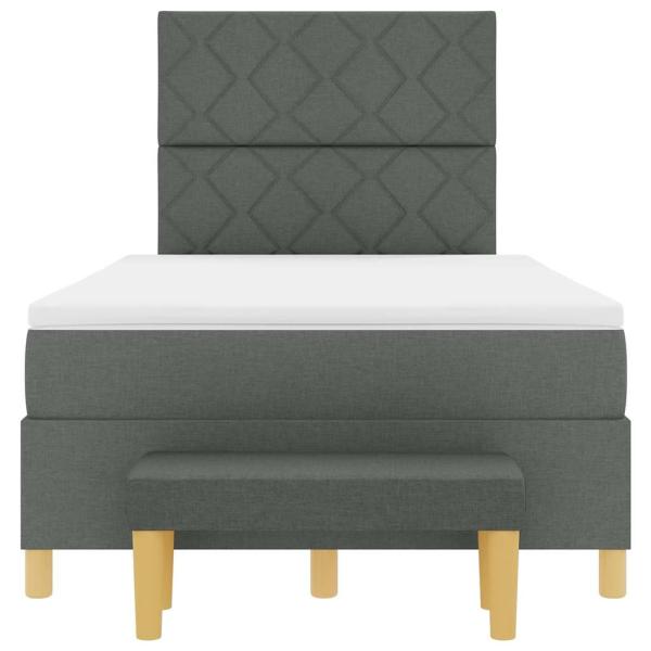 Boxspringbett mit Matratze & Bank Dunkelgrau 120x190 cm Stoff